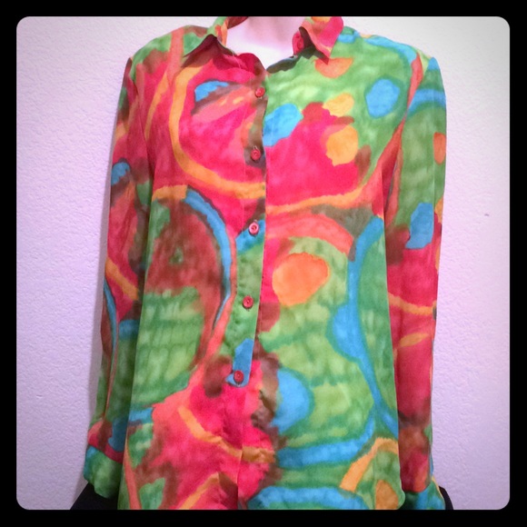No Brand Tops - Colorful Long Sleeve Blouse (S-M)